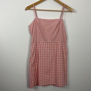 Wild Honey Francesca's Pink Gingham Square Neck Mini Dress Women's Size S